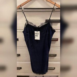 First & I Velvet Lace Cami Strap Dress